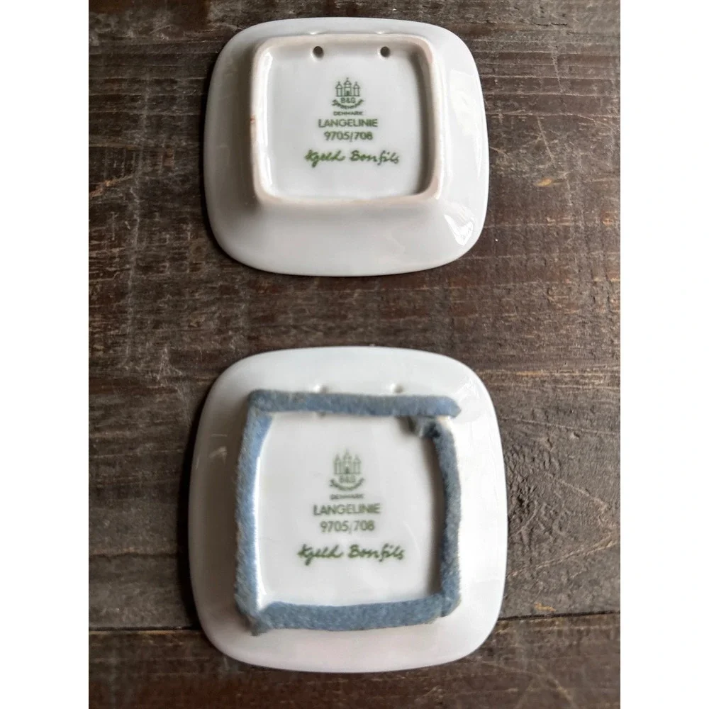 Bing & Grondahl Langelinie Mini Plates Kjeld Bonfils Mermaid Set of 2 9705/708‎